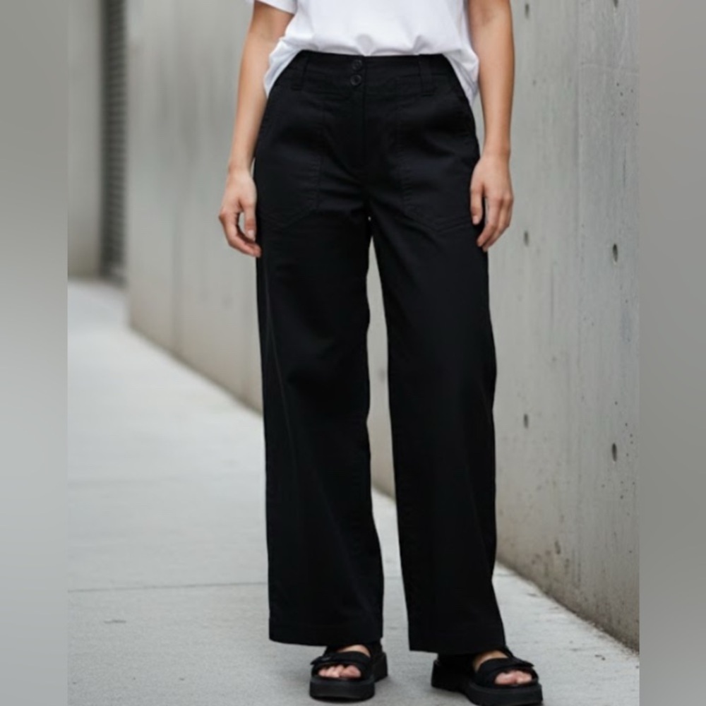 Maeve Black Wide-Leg Pants